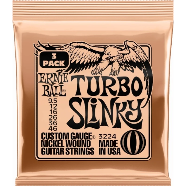 Ernie Ball 3224 Turbo Slinky Nickel 3-pack